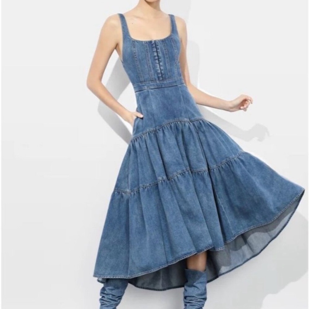 Alice + Olivia liana vintage vlue long dress - Picture 2 of 10